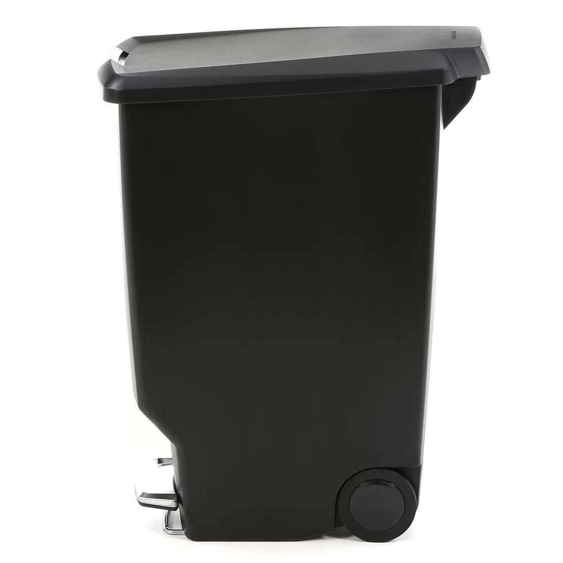 Back. Hivvago - Black 10-Gallon Narrow Kitchen Trash Can with Easy Step-on Lid - Black.