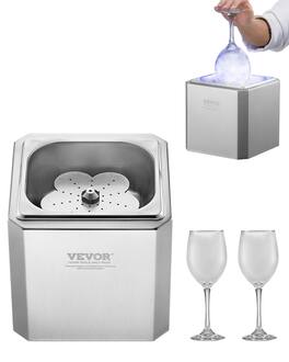 VEVOR - Glass Froster Chiller, CO2 Beer Glass Froster, 8-10 Seconds/Cup with LED Light, Instant Glass Chiller for Wine, Cocktail - Stainless steel color