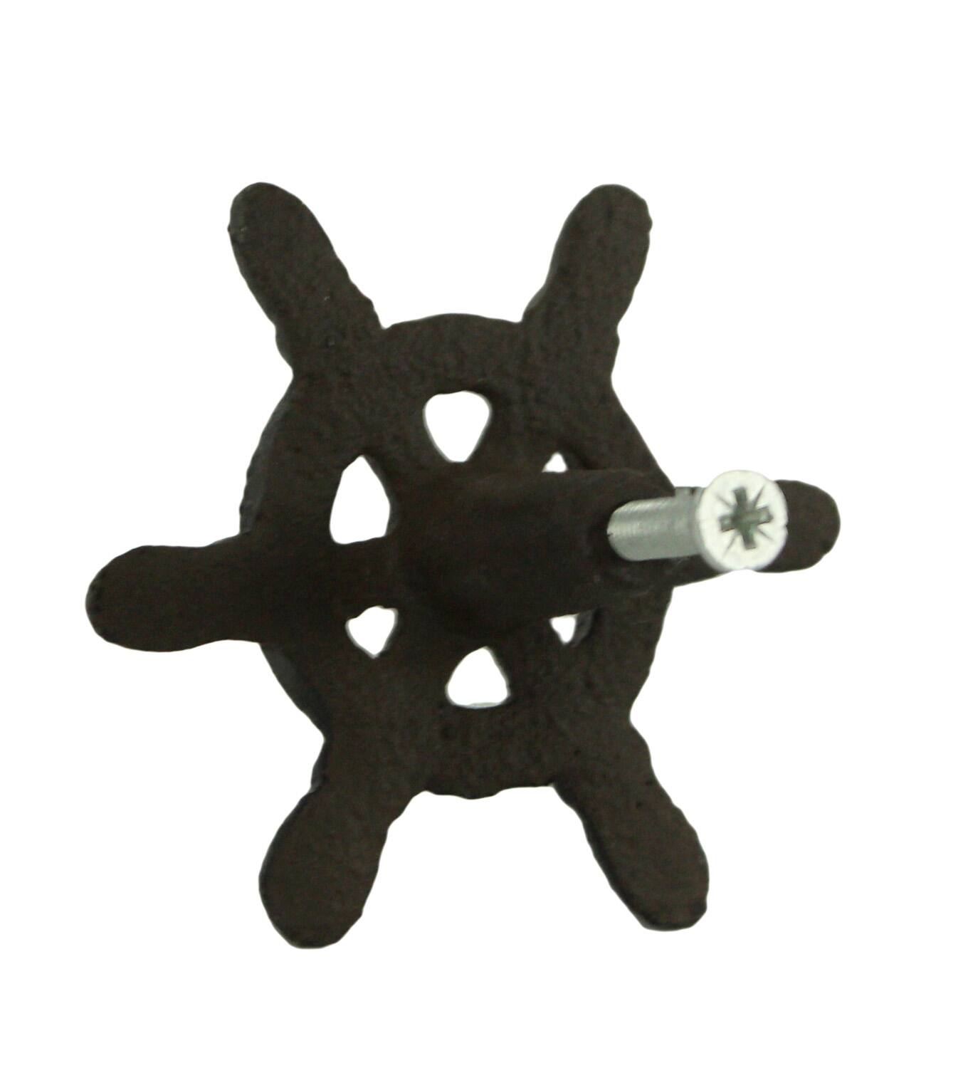 Alt View 2. Chesapeake Bay - Dark Brown Cast Iron Nautical Ship Wheel Drawer Pulls or Cabinet Knobs Set of 12 - Brown.