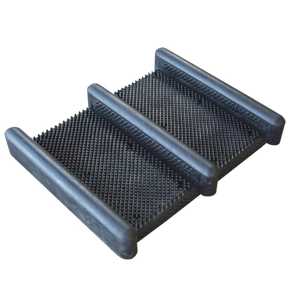 Front. AmeriHome - Rubber Boot Scraper Mat - Black.