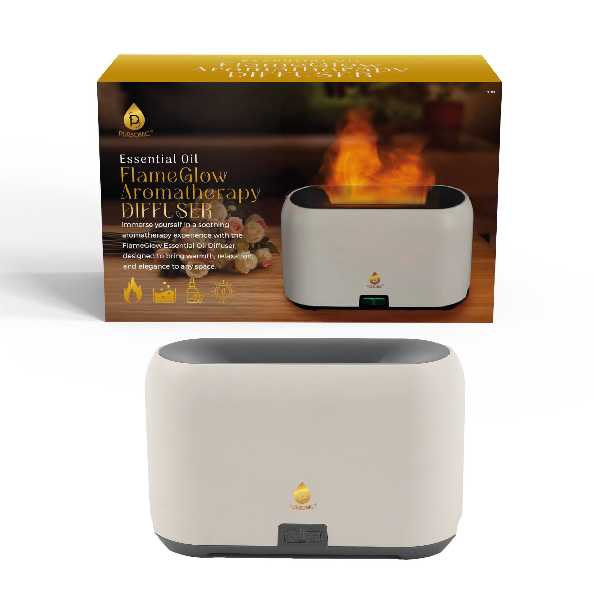 Pursonic - Essential Oil FlameGlow Aromatherapy Diffuser - White