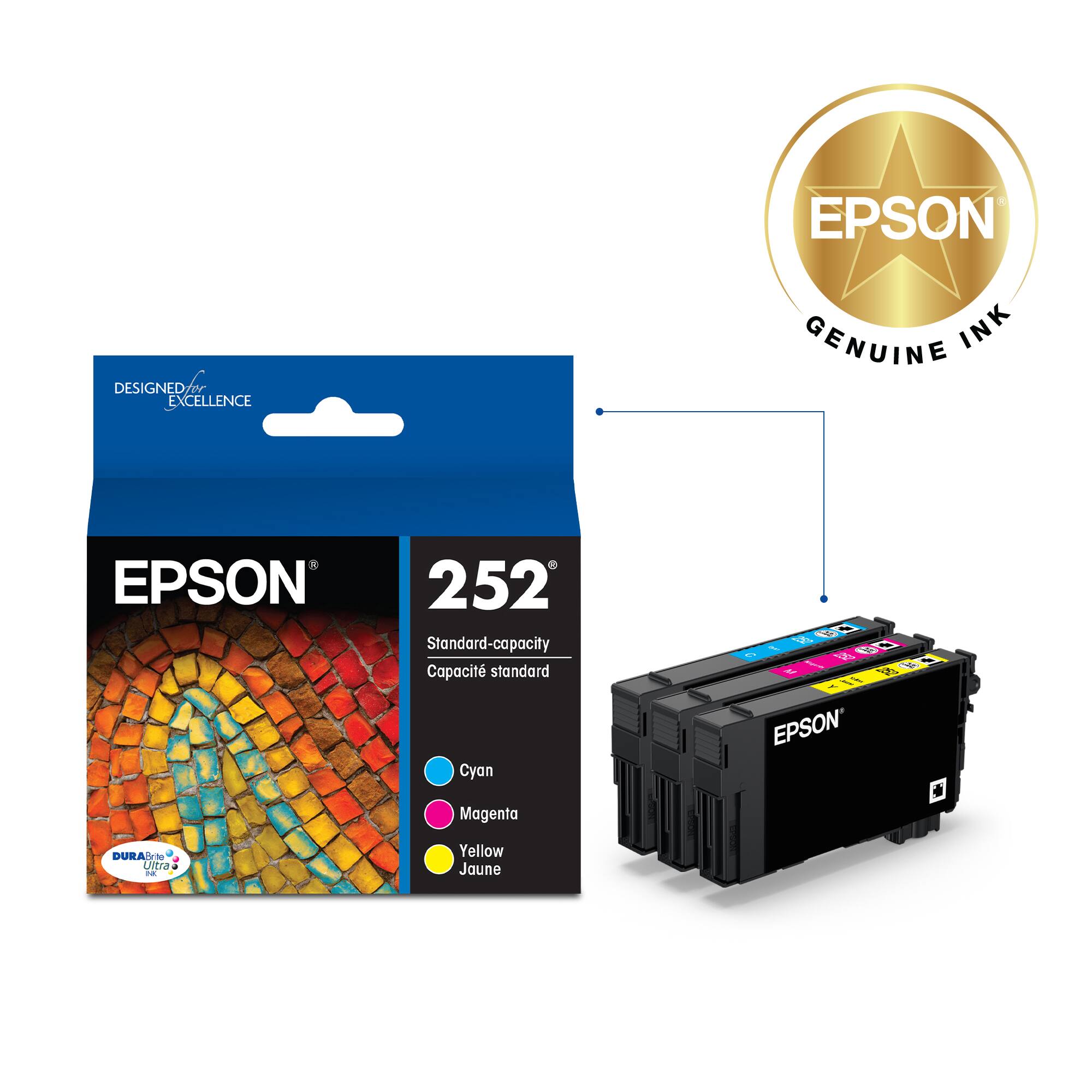 EPSON GENUINE INK 252 Standard-capacity Cartridge: Cyan, Magenta, Yellow