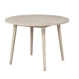 Manhattan Lane - Yely Round Dining Table, Shaker-Style Legs, Natural Oak Rubberwood, 42 Inch - Natural Oak Brown