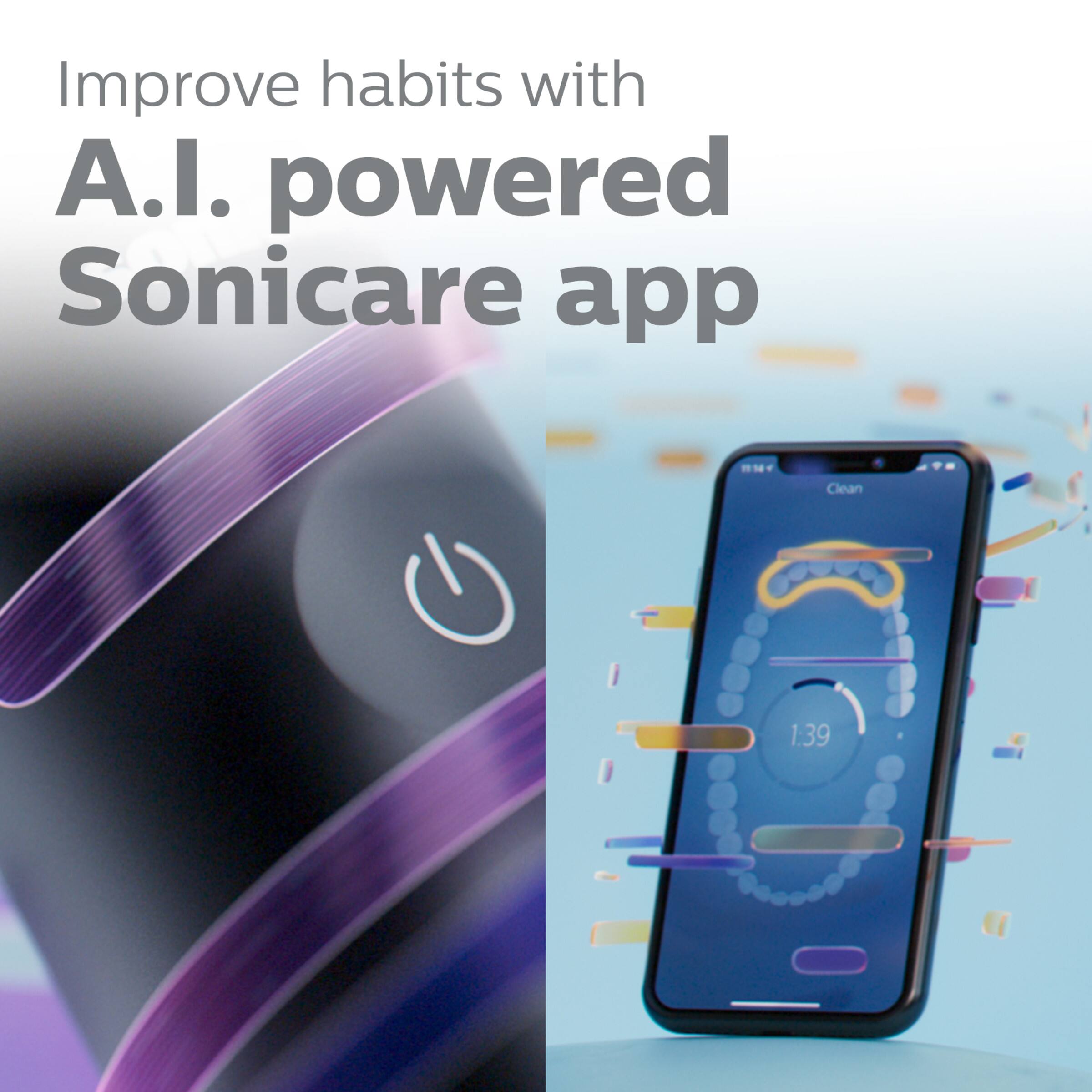 Alt View 25. Philips Sonicare - 9900 Prestige Rechargeable Electric Toothbrush with SenseIQ - Midnight.