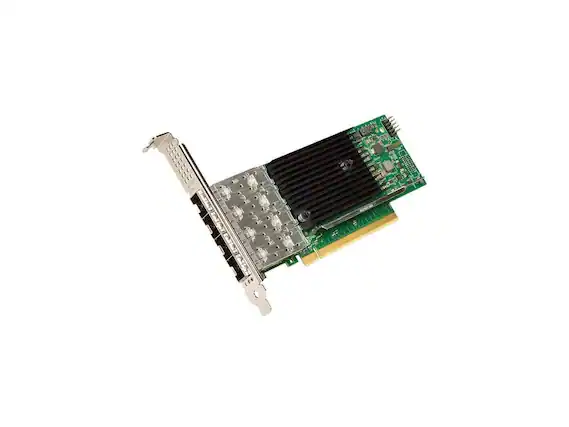 Front. Intel - Intel Ethernet Network Adapter E810-XXVDA4 (Low Profile) - Increase port density and optimize workload performance - Black.