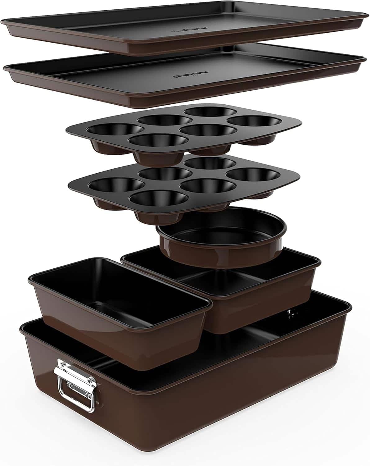 NutriChef - 8-Piece Nonstick Stackable Bakeware Set