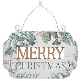 BreeBe - *Merry Christmas Greenery Plaque - Multi