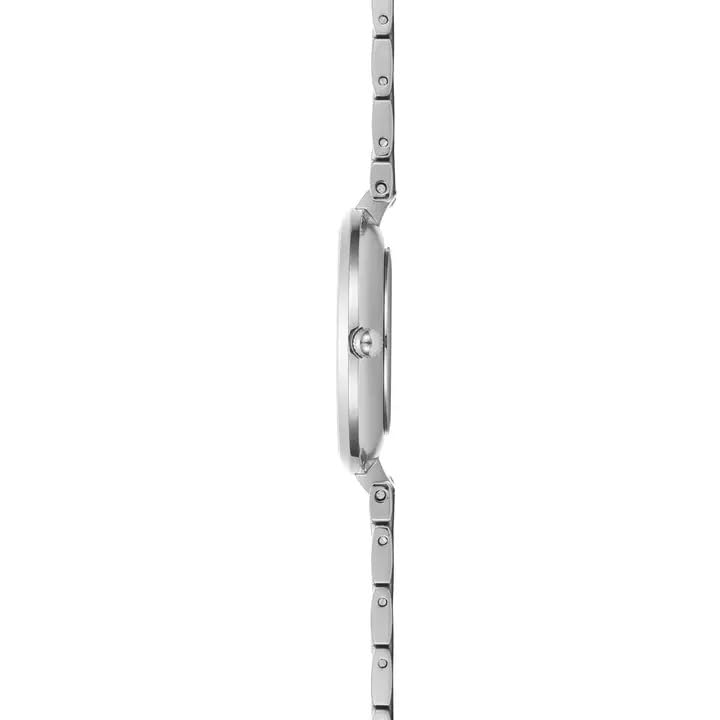 Back. Obaku - Obaku Diamant Steel Women's Stainless Steel Analog Watch with White Dial and Diamond Marker, Link Bracelet, Quartz Movem - Steel.