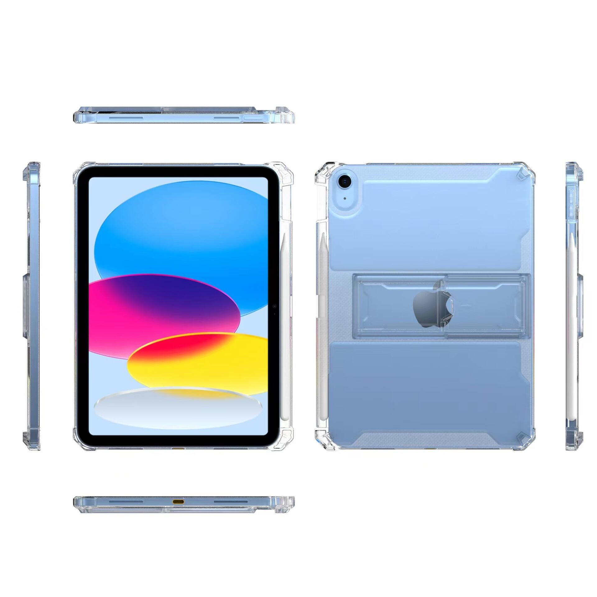 Alt View 3. Dteck - Rugged Clear Case For Apple iPad 11th(A16) 2025 /10th 2022 Sturdy Kickstand Pencil Holder Non-Yellowing Slim Cover - Clear.