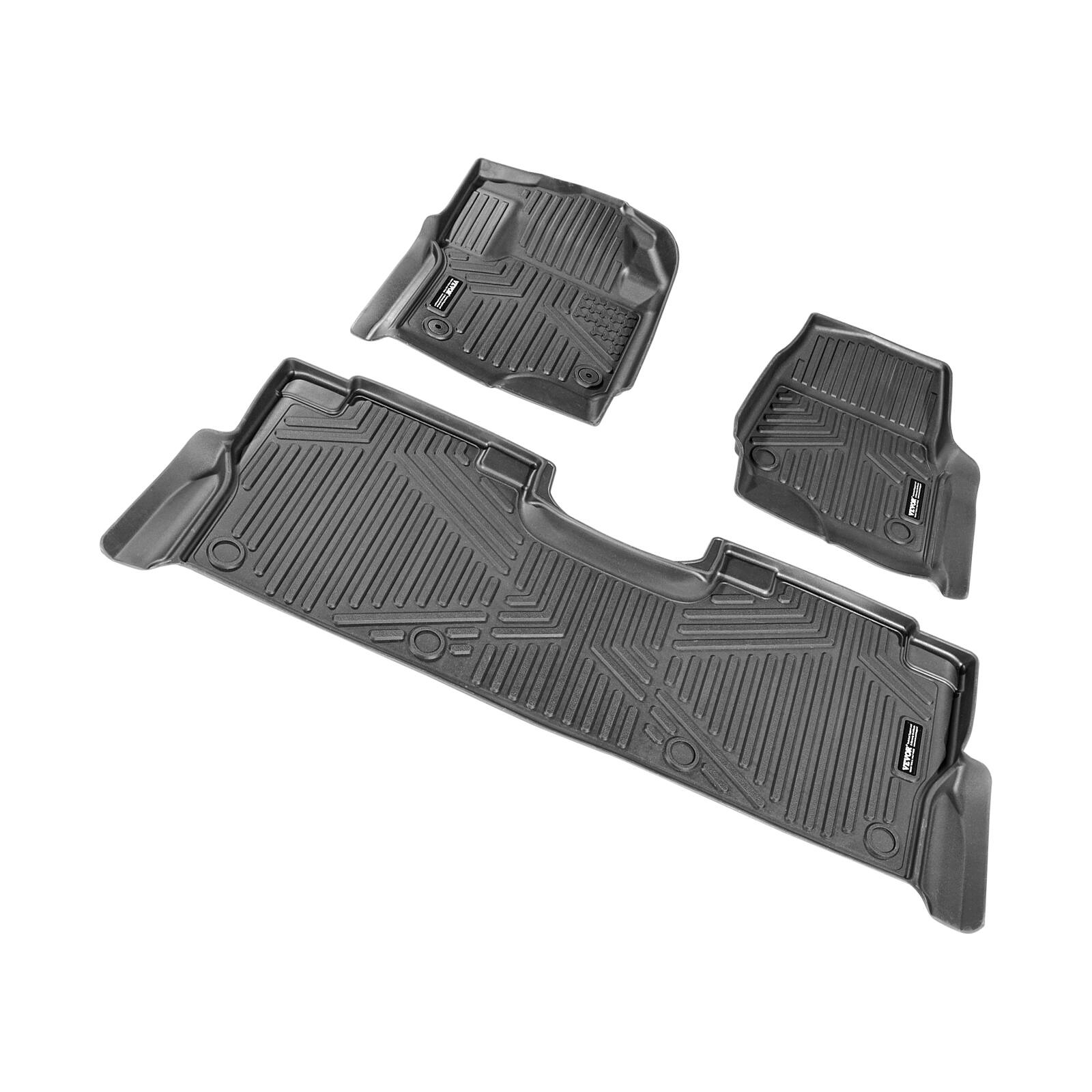 Alt View 5. VEVOR - Automotive Floor Mats, Fits for Ford F250 F350 F450 F550 2017-2024 2025 Super Duty Crew Cab Bucket Seat - Black.