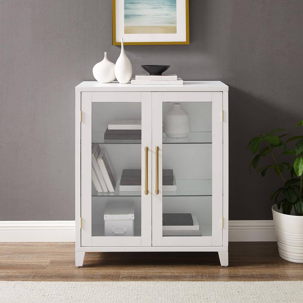 Alt View 8. Crosley Furniture - Roarke Stackable Glass Door Kitchen Pantry Storage Cabinet - White.