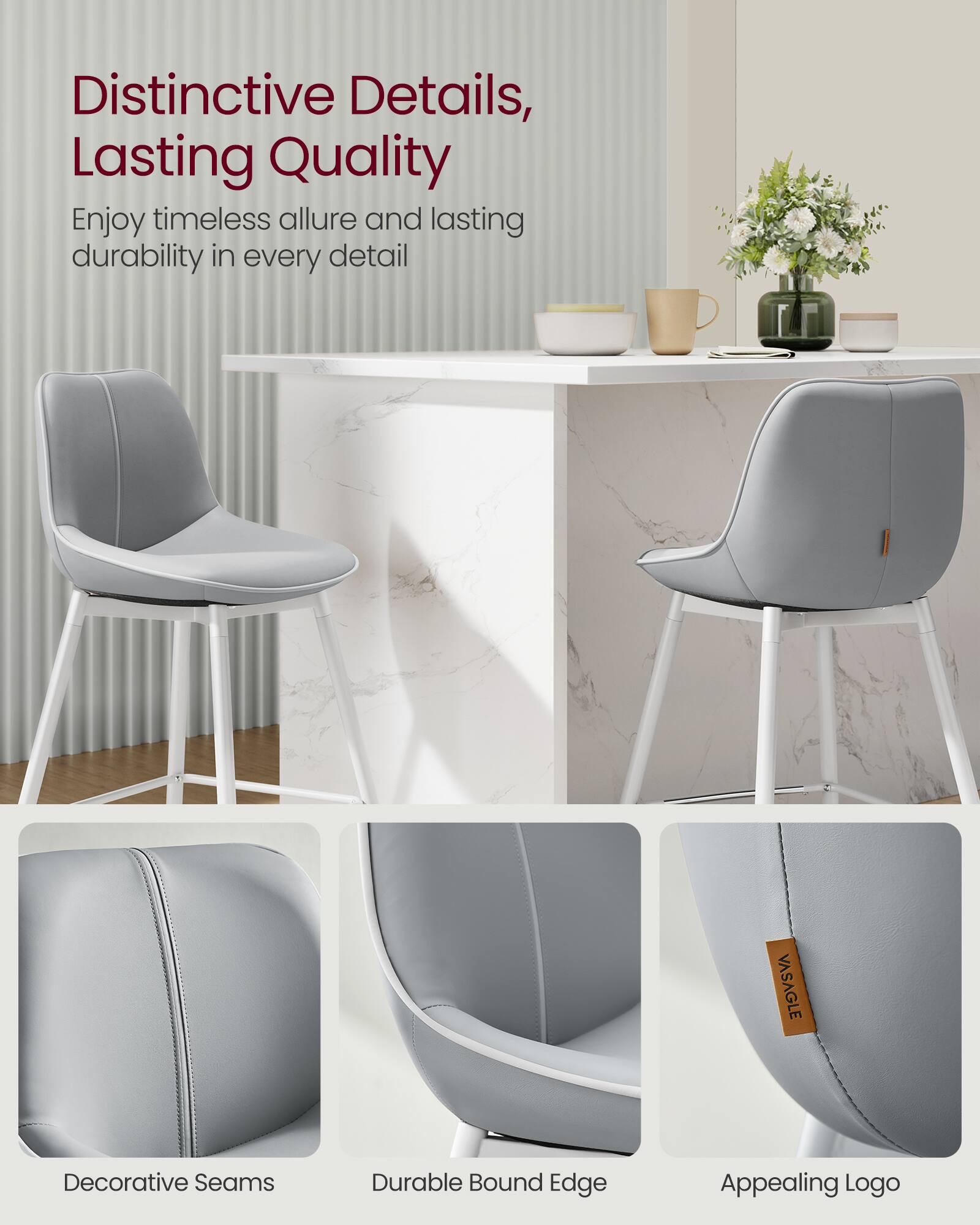 Distinctive Details, Lasting Quality

Enjoy timeless allure and lasting durability in every detail

- Decorative Seams
- Durable Bound Edge
- Appealing Logo