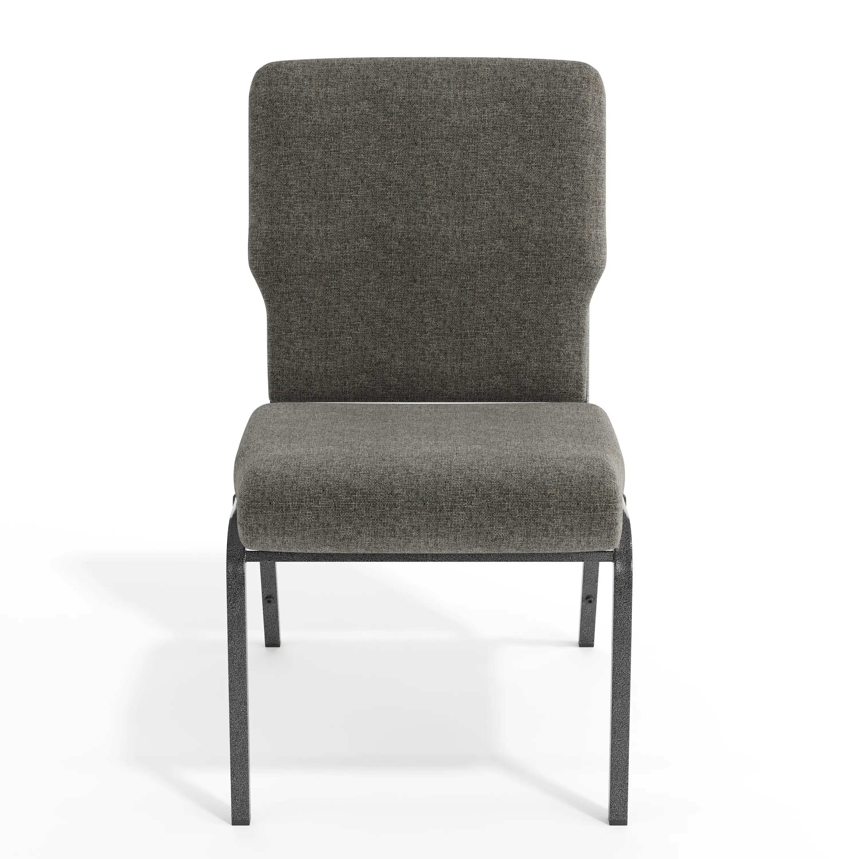 Alt View 9. Emma + Oliver - 20.5 in. Molded Foam Church Chair - Charcoal Gray Fabric/Silver Vein Frame.