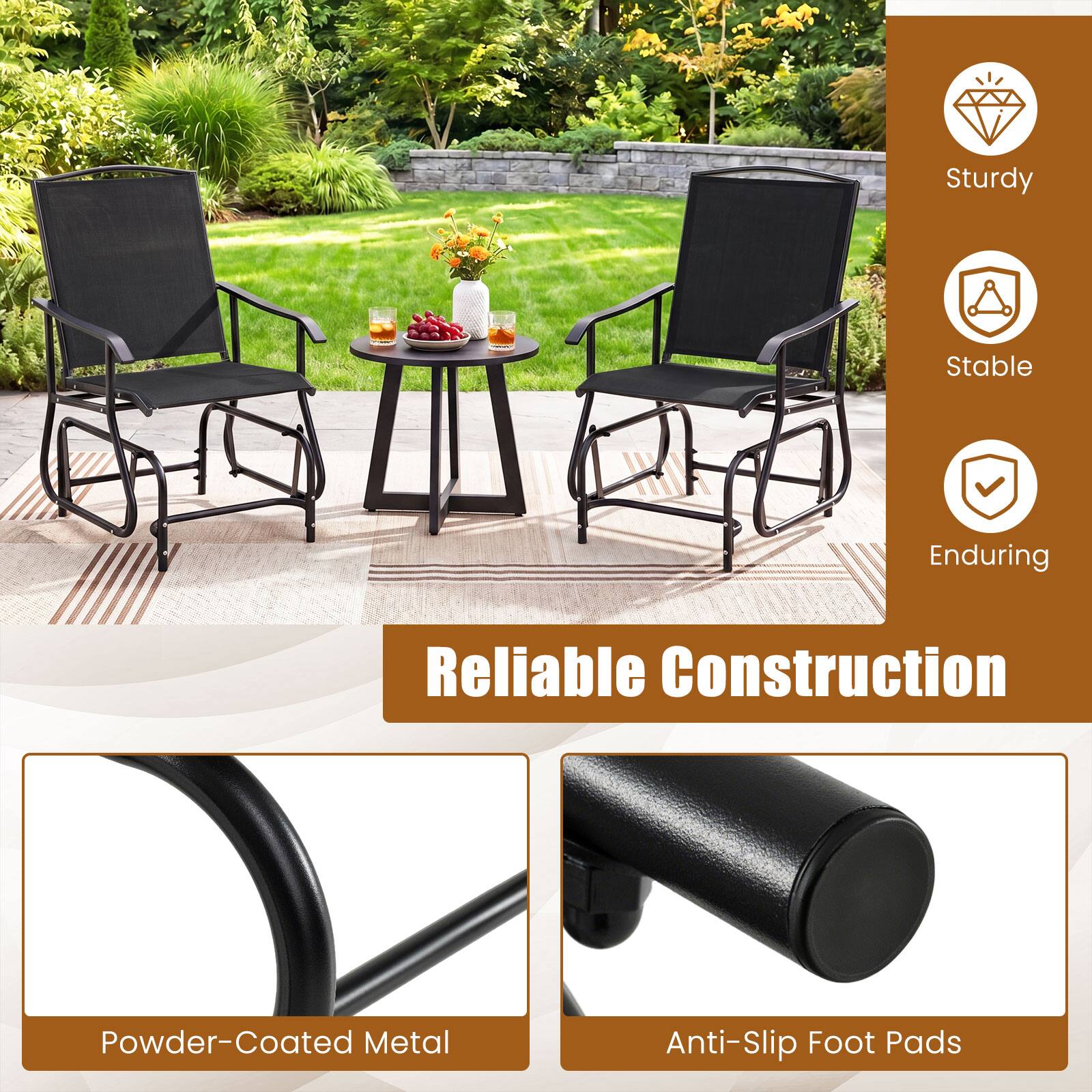 Sturdy, Stable, Enduring, Reliable Construction, Powder-Coated Metal, Anti-Slip Foot Pads