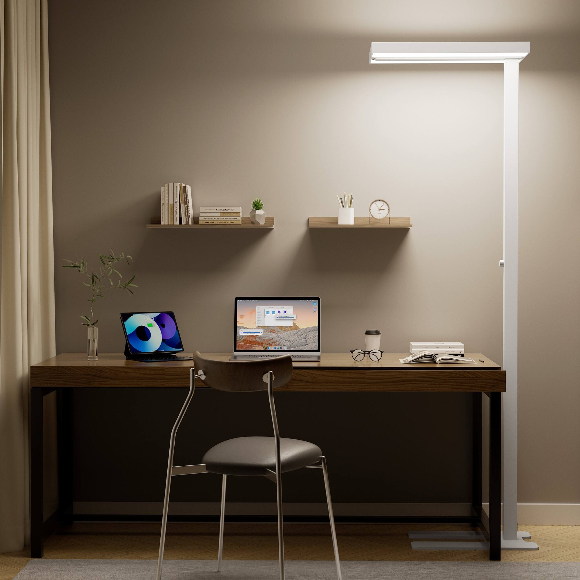 Alt View 2. Honeywell - Honeywell LED Reading Floor Lamp Modern - 02E Sunturalux Eye Caring Standing Light, 6000LM  Natural Daylight Dimmable - White.