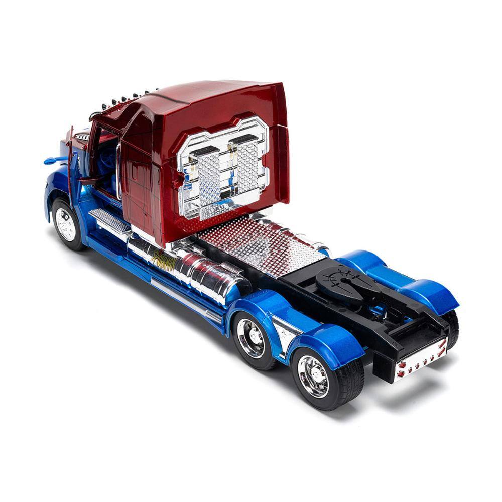 Back. Jada - Western Star 57X Truck Tractor "Spider-Man" Blue and Red Metallic "Hollywood Rides" Series 1/24 Diecast Model by Jada - Blue and Red Metallic.