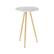 Front. Walker Edison - Modern Glam Minimal Round Side Table - Grey Marble/Gold.