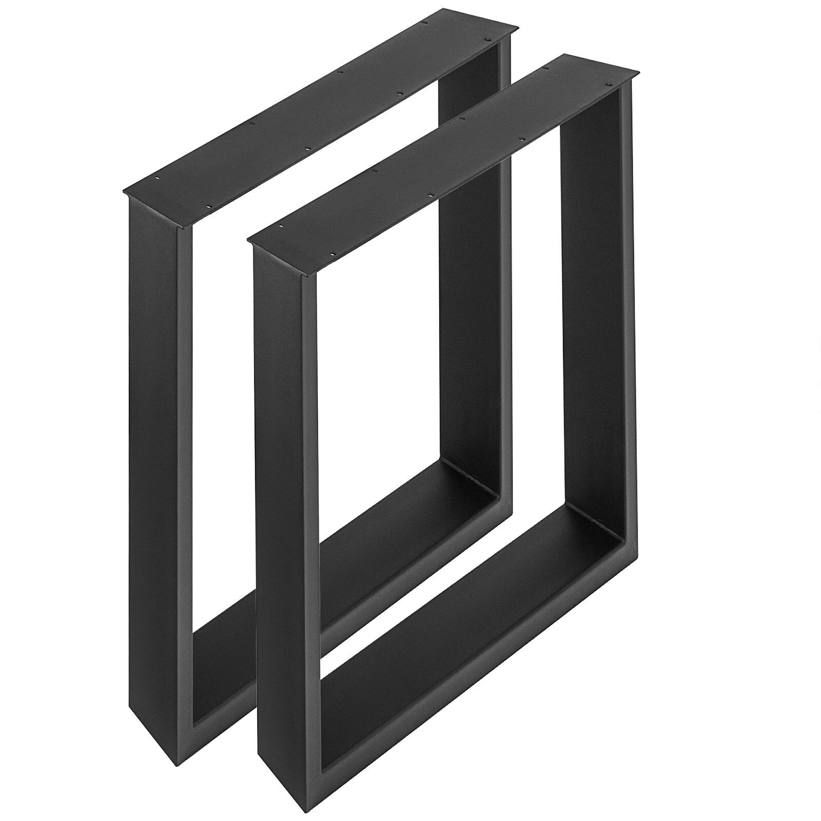 Alt View 4. VEVOR - Set of 2 Steel Table Legs, 28''Height 24''Wide Dining Table Legs, Heavy Duty 3.1" Width Box Section Square Table Legs - Black.