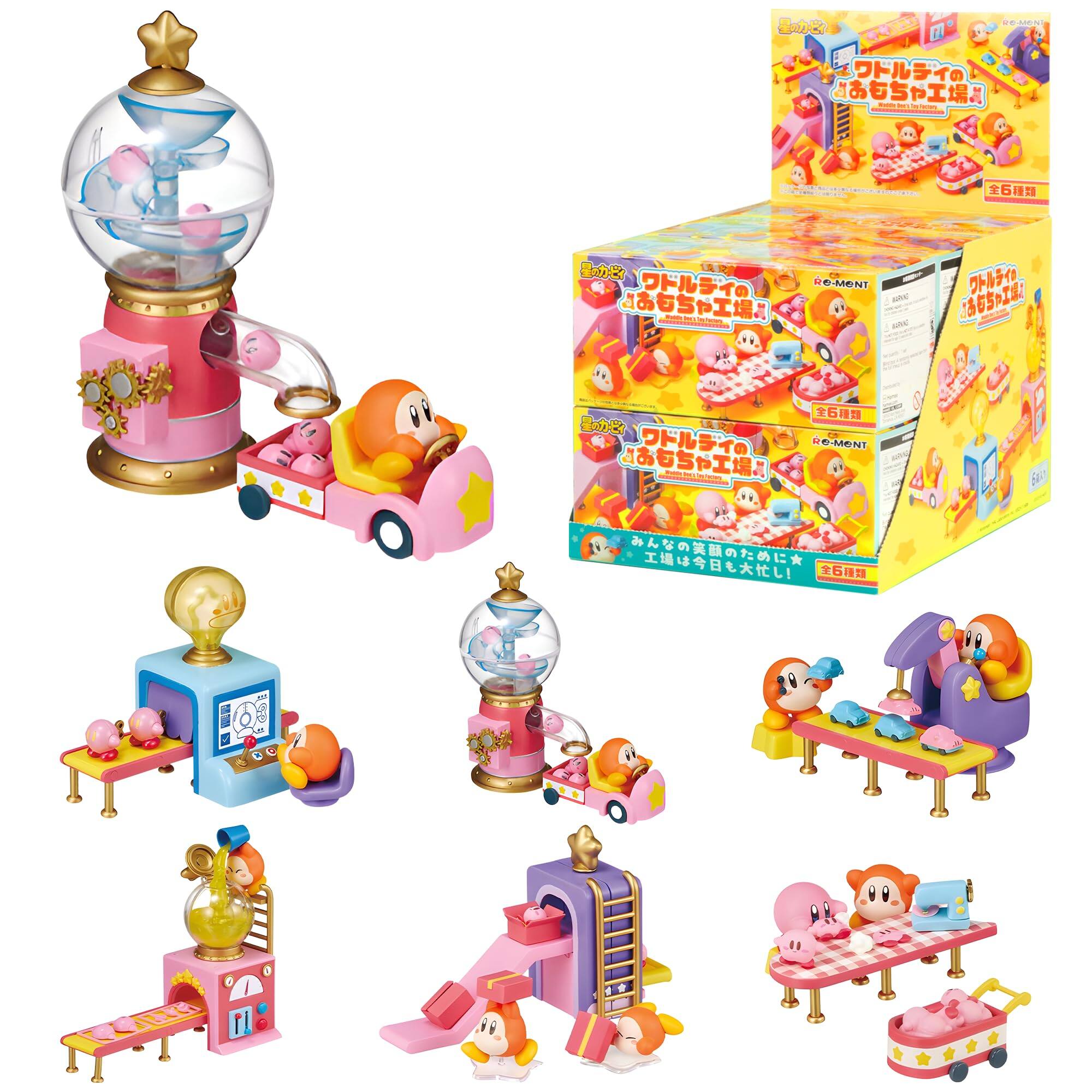 Hamee RE-MENT Kirby Full Set Diorama Mini Collectible Figure - Terrarium Collection: Waddle Dee's Toy Factory (Full Set)