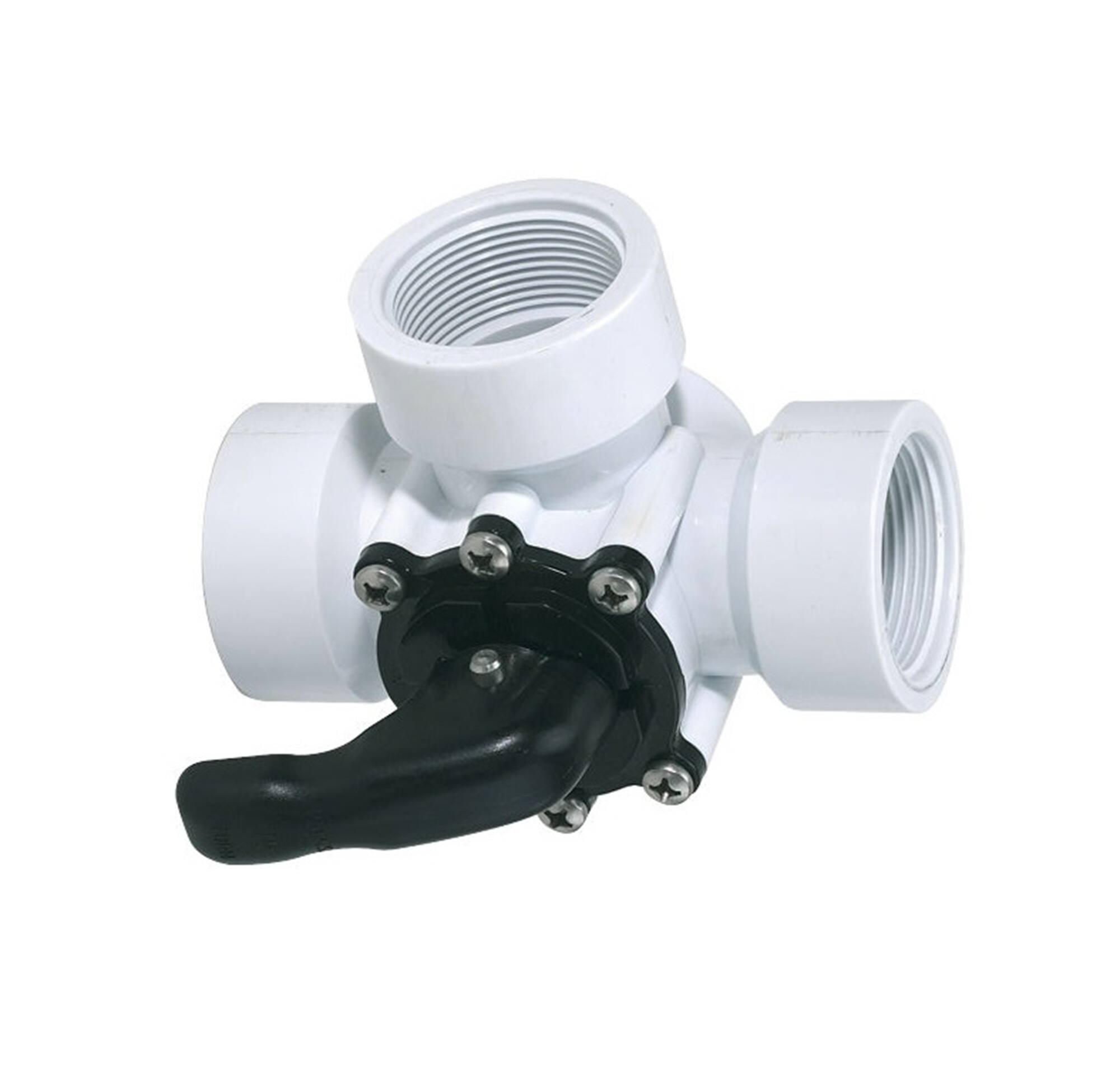 Alt View 1. Swim Central - 5.5" White HydroTools Swimming Pool and Spa Standard 3-Way Valve - White.