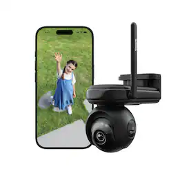 Reolink - Altas PT Ultra 4K 360° Pan & Tilt 500-Day Long Lasting Battery Camera with 10s Pre-recording Automatic Tracking - Black