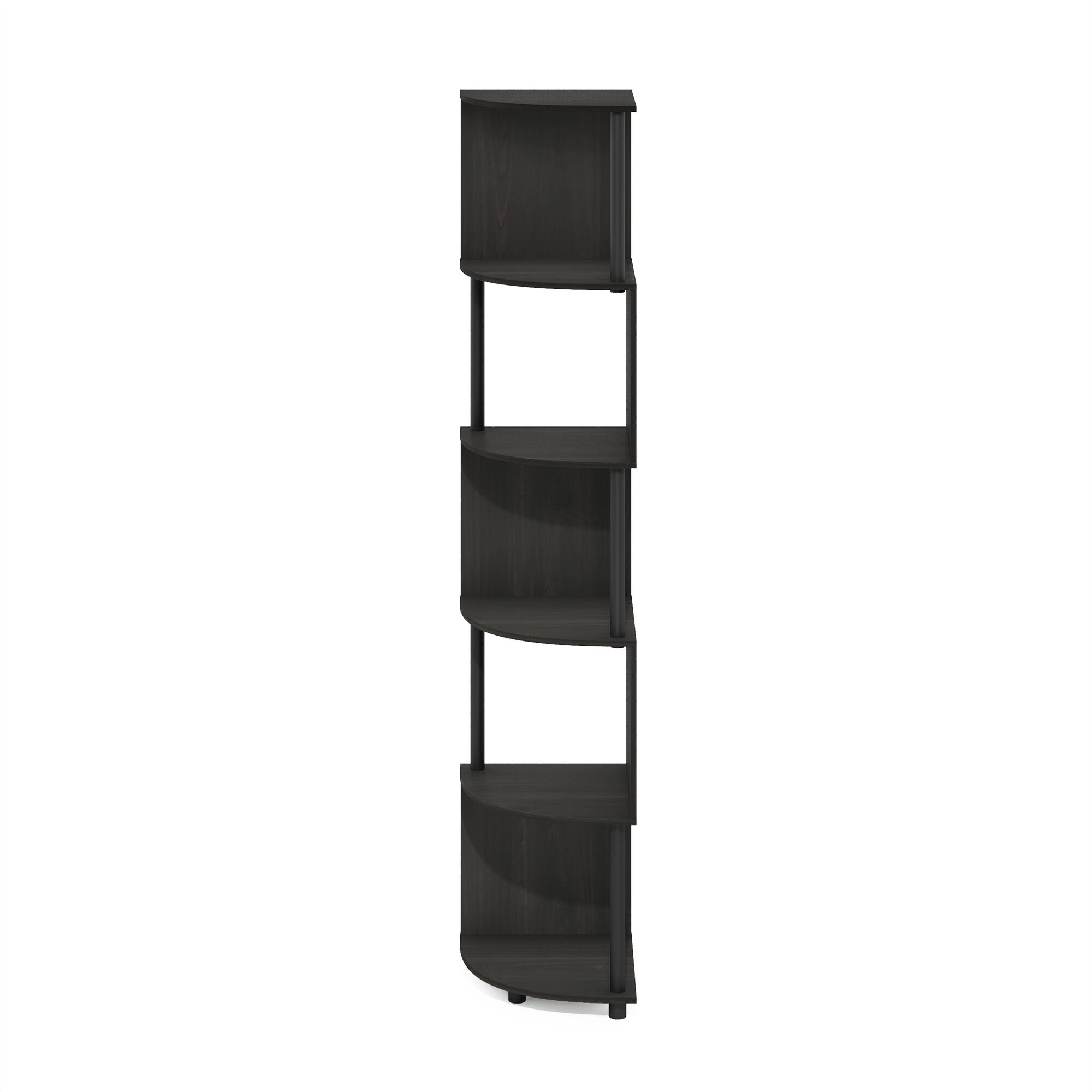 Alt View 2. Furinno - Econ 5-Tier Zigzag Corner Shelf Bookcase, Bookshelf, Espresso/Black - Espresso/Black.