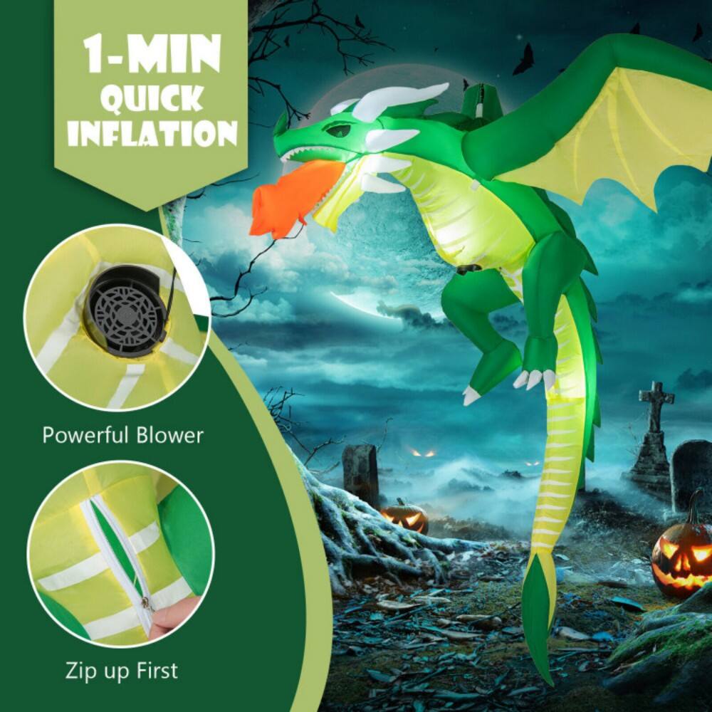 Boyel Living Giant 5ft Hanging Inflatable Dragon with LED Lights for ...