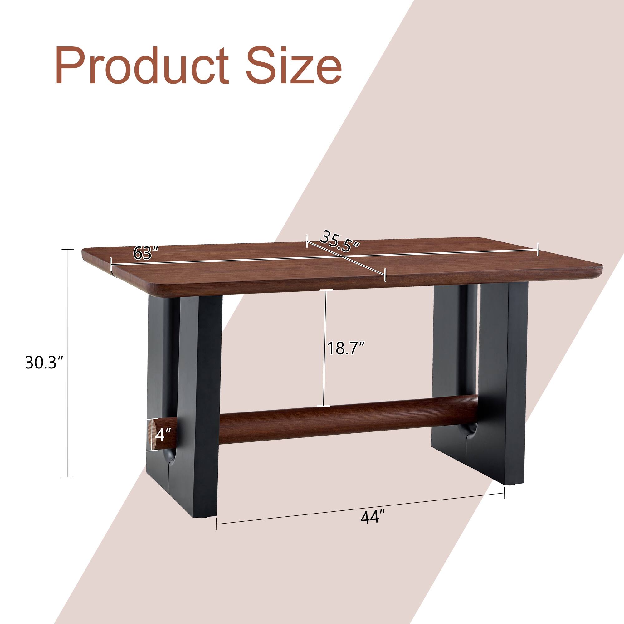 Product Size: 63" x 35.5" x 30.3" x 18.7" x 4" x 44"