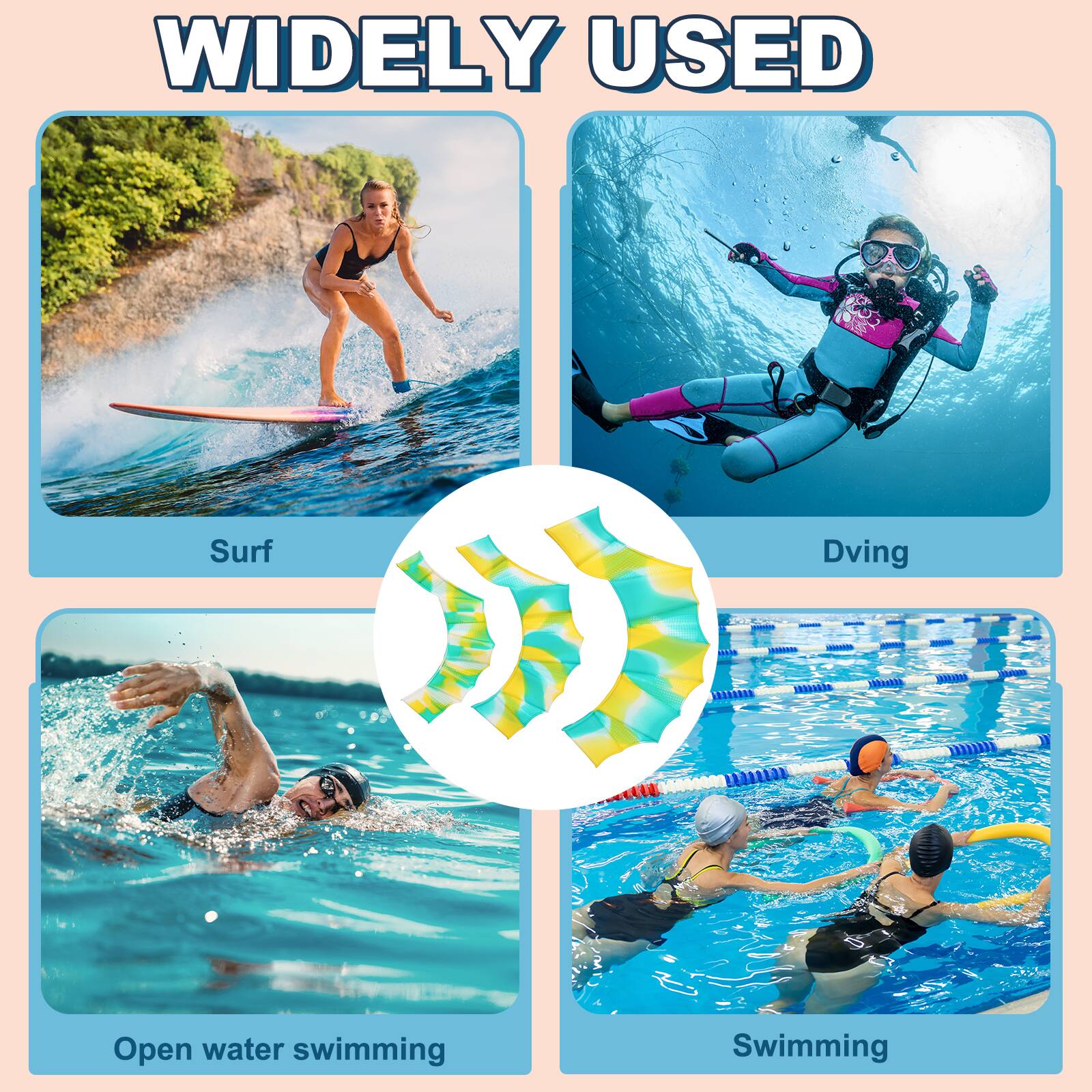 WIDELY USED

- Surf
- Diving
- Open water swimming
- Swimming
