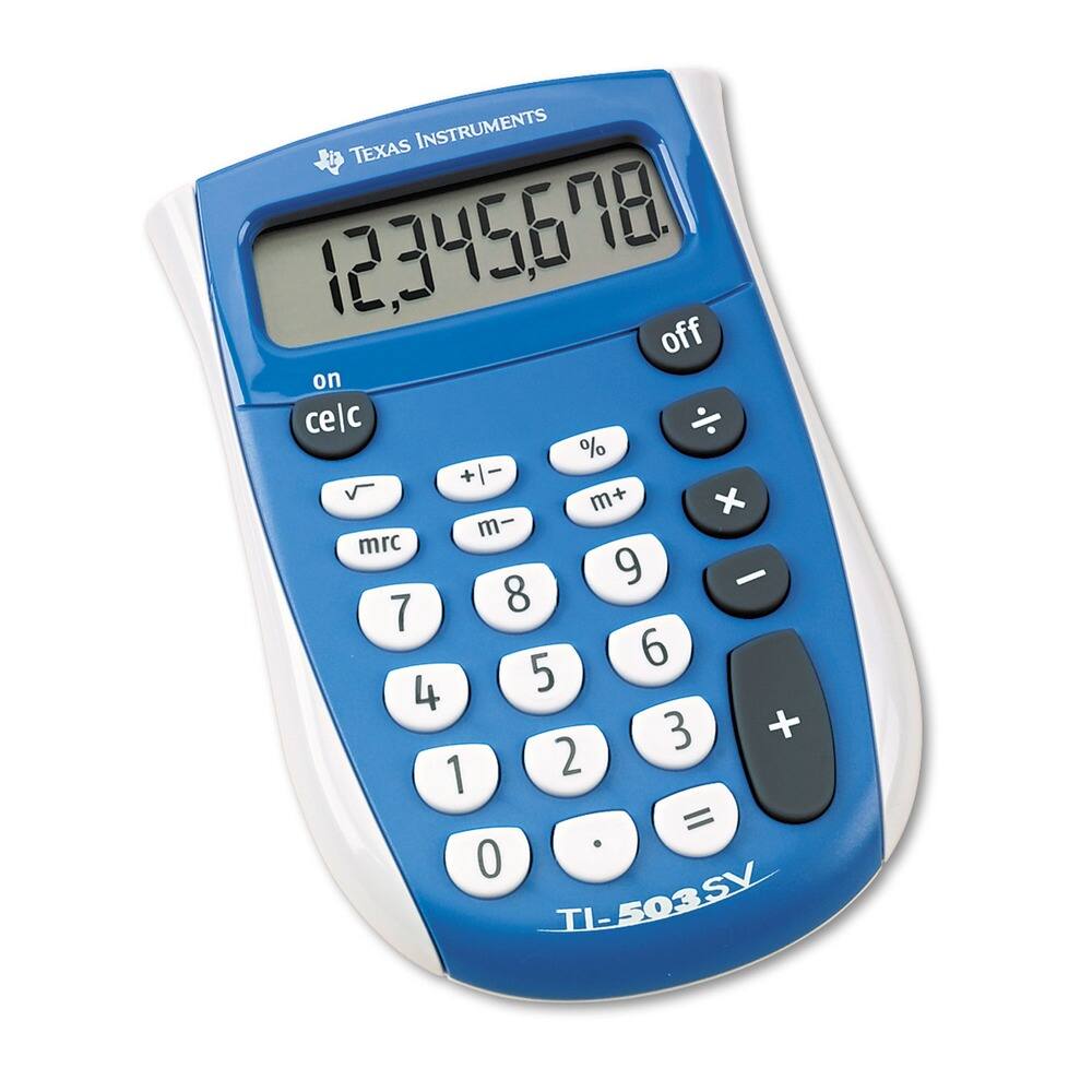 TEXAS INSTRUMENTS
12,345,678
off
on
cel/c
%
m+
m-
mrc
÷
×
-
+
=
0
.
1
2
3
4
5
6
7
8
9
TI-503SY