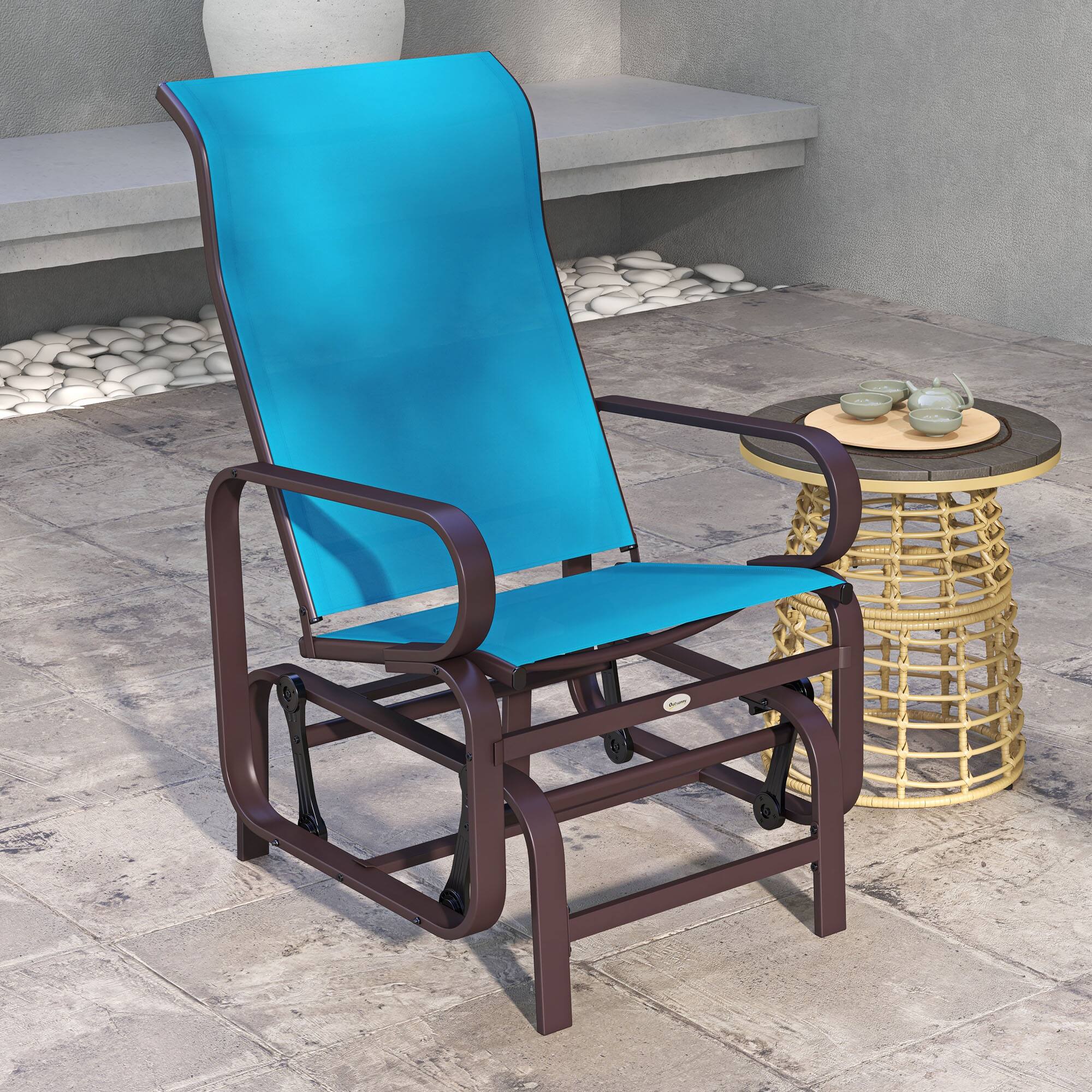 Alt View 6. Outsunny - Lounger Chair - Blue.