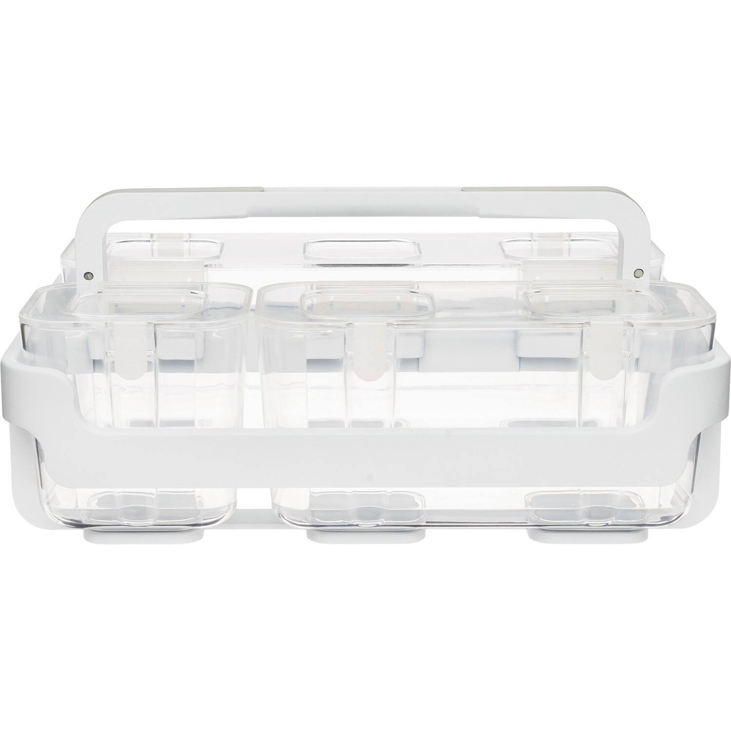 Front. Deflecto - Deflecto Stackable Caddy Organizer 6.50" x 14" x 10.50" White Plastic - White.