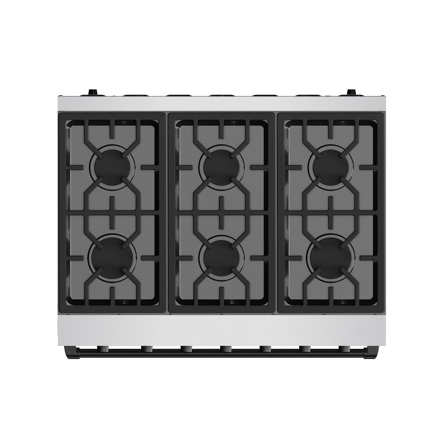 Back. Thor Kitchen - Gordon Ramsay Series by Thor Kitchen 6.0 Cu. Ft Freestanding Gas Range with Black Hardware - Stainless Steel.