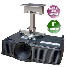 PCMD, LLC - Projector Ceiling Mount Compatible with 3M DX70 DX70i with Lateral Shift Coupling (8-Inch Extension) - Aluminum