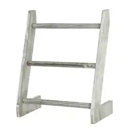 Oumilen - Olive Green Wooden Ladder Towel Rack – Wall Mounted Bathroom Holder for Folded Towels - Olive Green