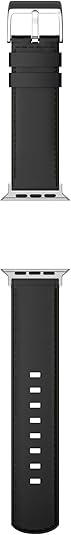 Angle. MobyFox - Leather Band for Apple Watch – Compatible Apple Watch Band for iWatch Series 11 10 9 Ultra 8 7 6 5 4 3 2 1 SE - Black.