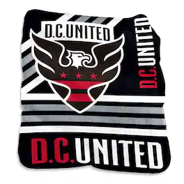 Logo Brands - D.C. United 50'' x 60'' Plush Raschel Throw - Black