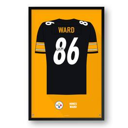 Sporticulture - Hines Ward Pittsburgh Steelers Framed 27" x 39" Retired Jersey Art Print - Multicolor