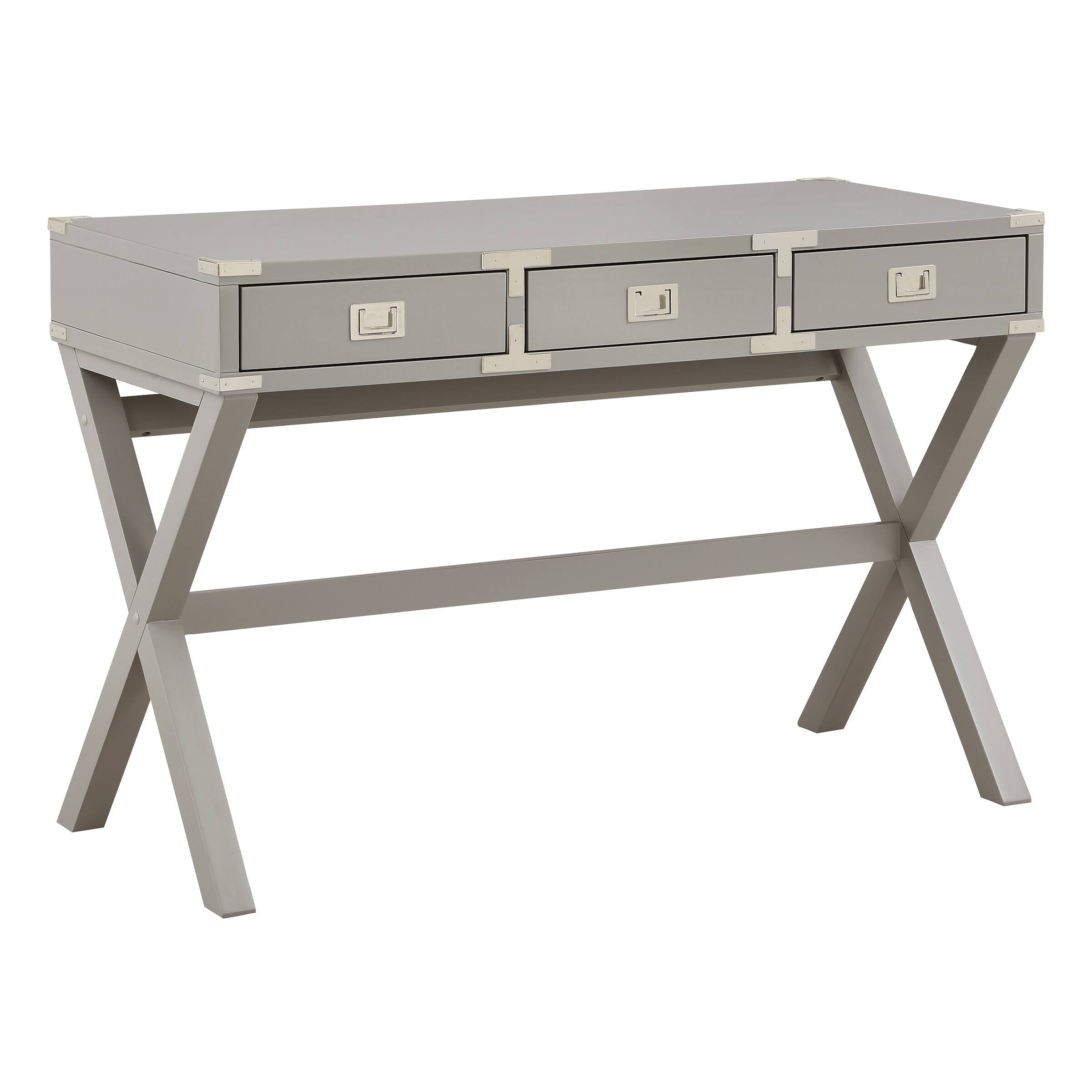 Angle. OSP Home Furnishings - Wellington 46" Desk with Power - Grey.