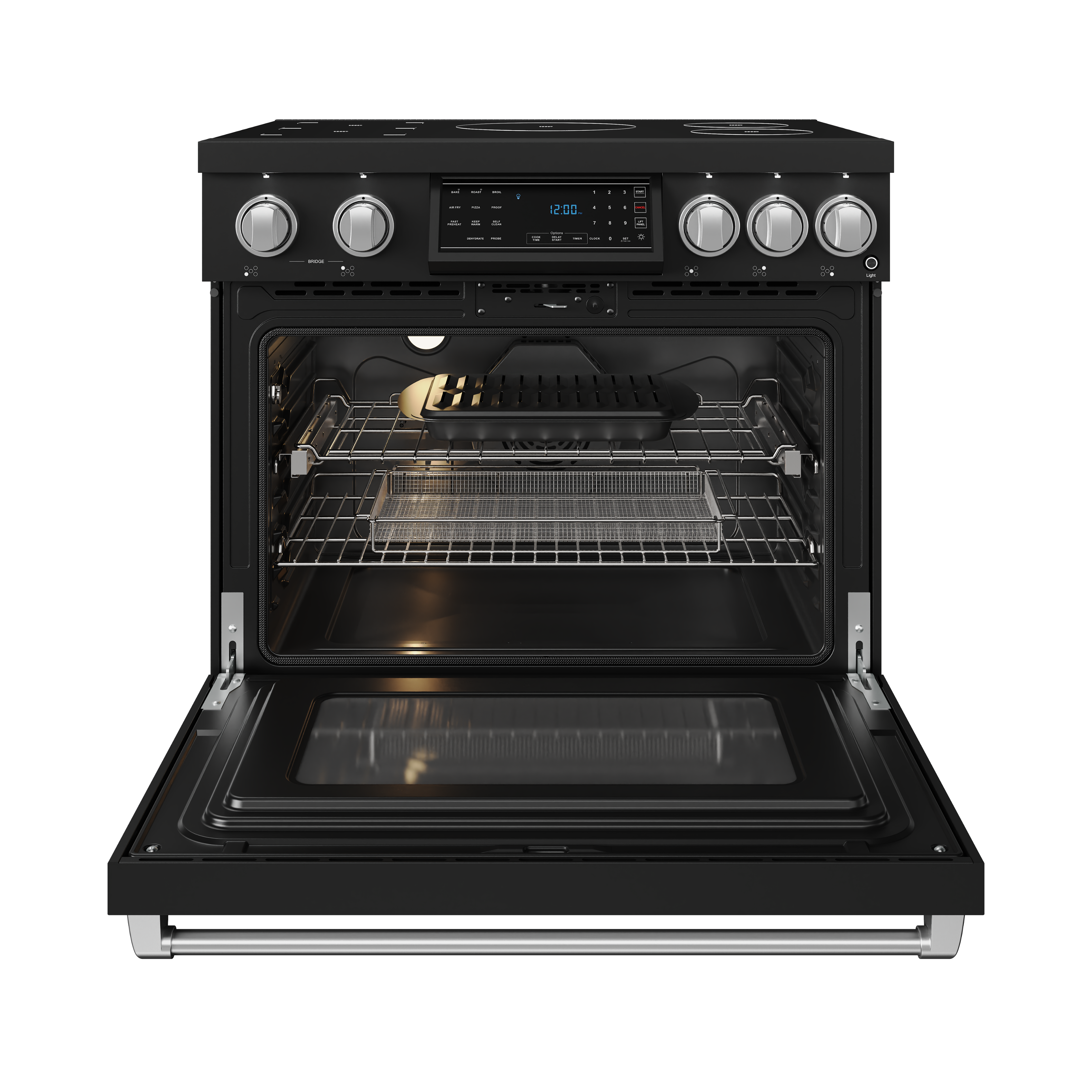 Alt View 1. Thor Kitchen - Gordon Ramsay Series by Thor Kitchen 6.0 Cu. Ft Freestanding Induction Range with Stainless Hardware - Matte Black.