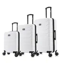 InUSA - Trend lightweight hardside spinner 3 Piece Luggage Set 20"/24"/28" - White