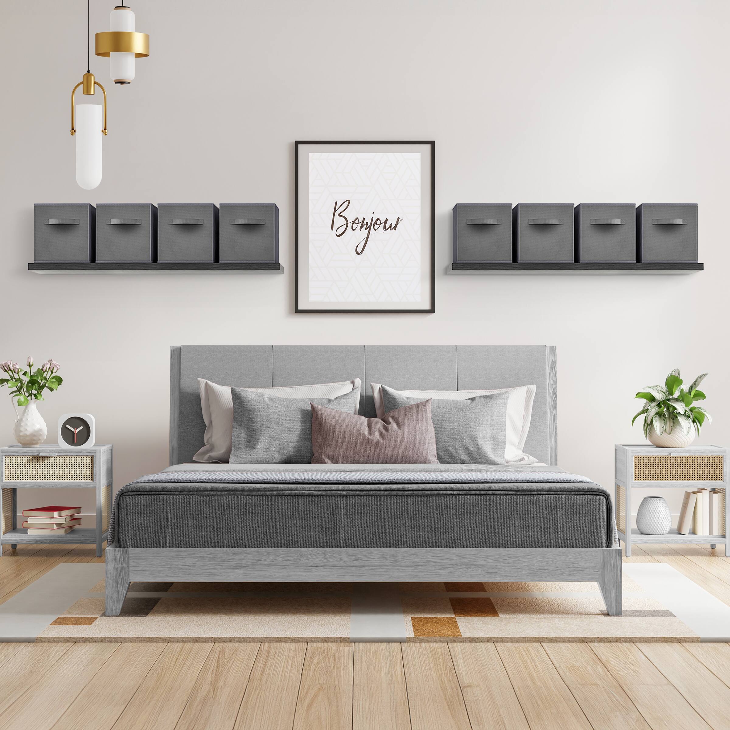 Alt View 4. Sorbus - Sorbus Fabric Storage Cubes, 8 Foldable Storage Bins for Organizing Pantry, Cubbies, Toy Box, Clothes Storage - Gray.