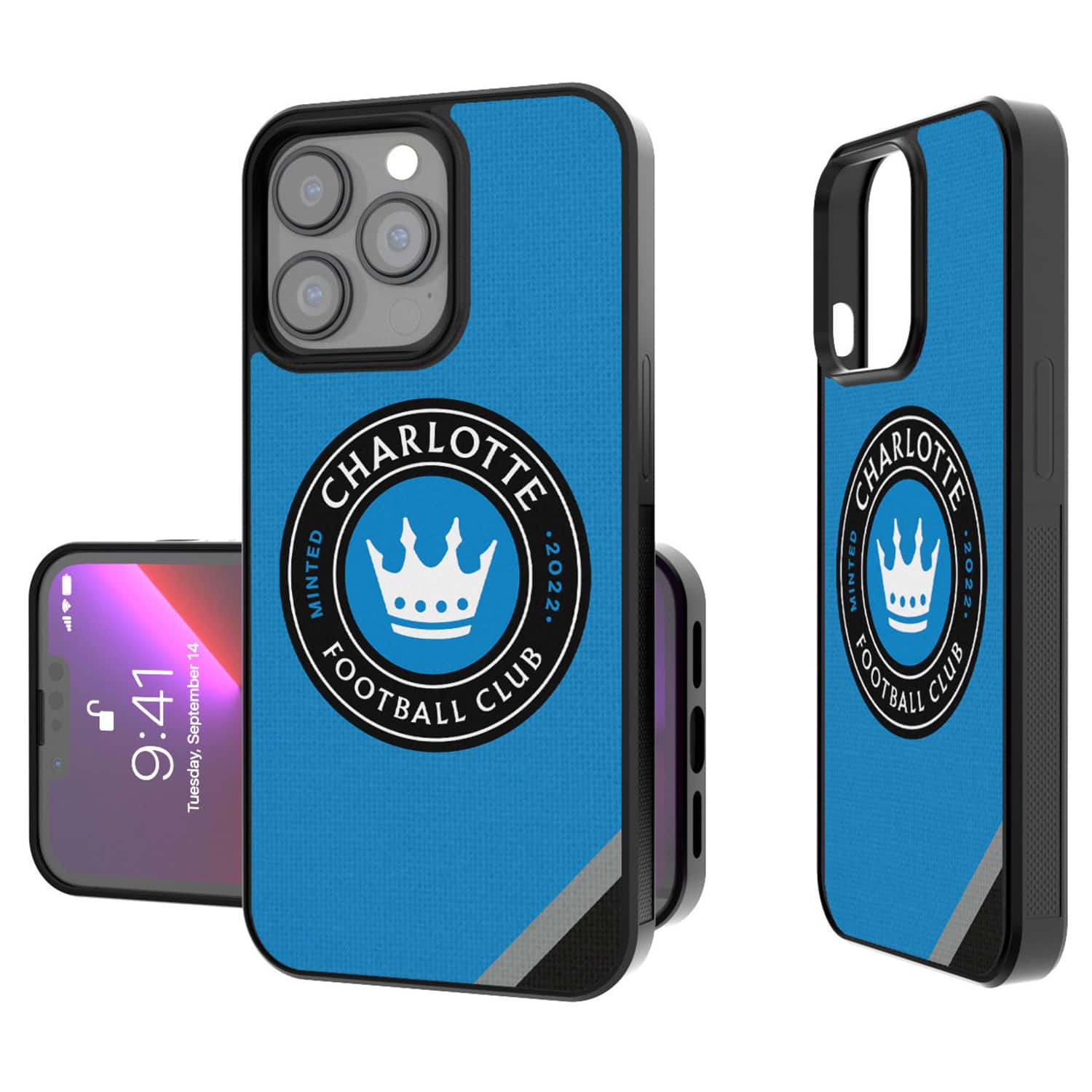 Keyscaper - MLS - Charlotte FC Personalized Bump Case with 8.2ft Drop Protection - 13 mini - Multicolor