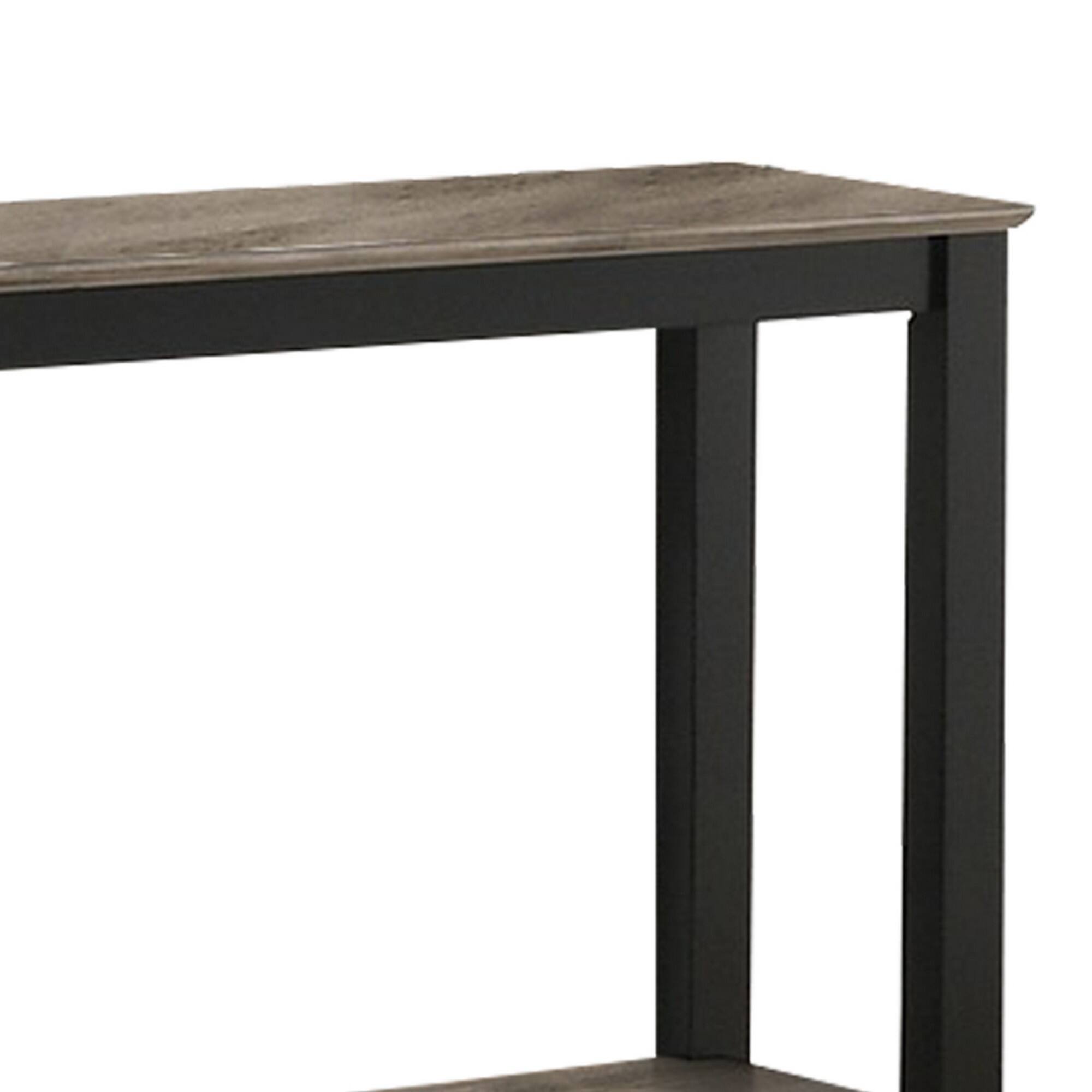 Left. Manhattan Lane - Wooden Console Table with One Open Shelf - Black and Gray.