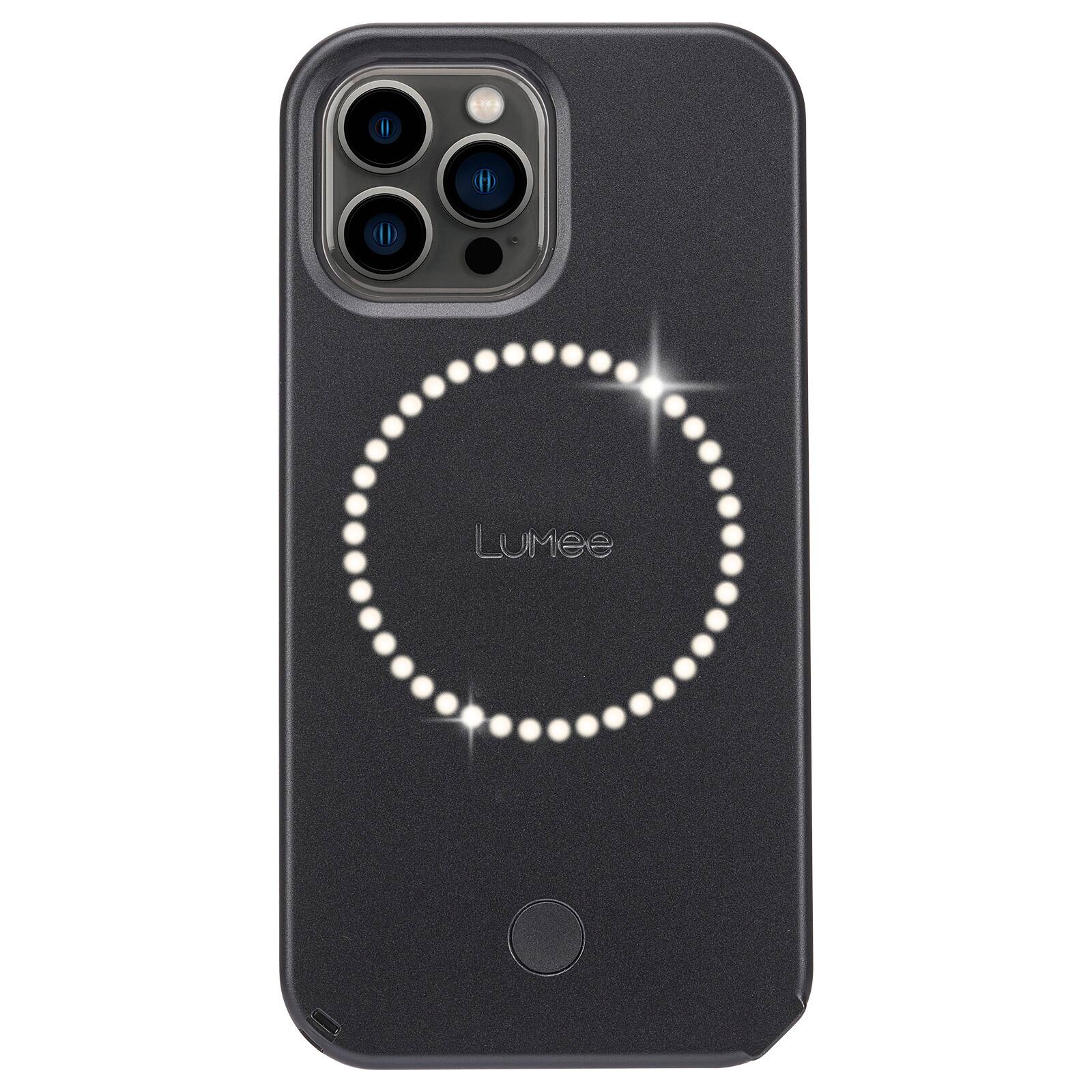 Front. LuMee - Halo Battery Charger Case for iPhone 13 Pro Max - Black.