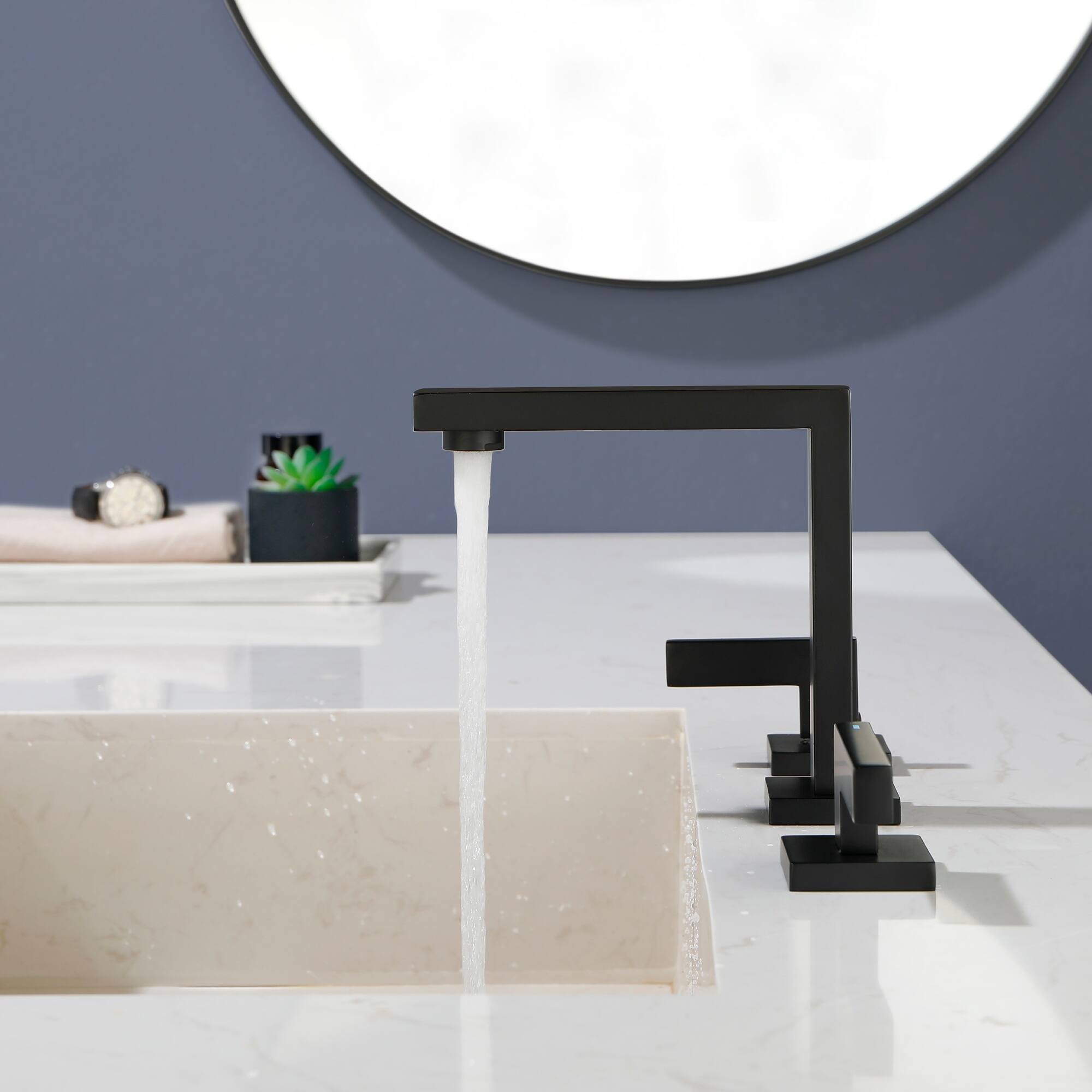 Alt View 5. Boyel Living - Matte Black Widespread Bathroom Faucet Dual Handle 1.2GPM - Matte Black.