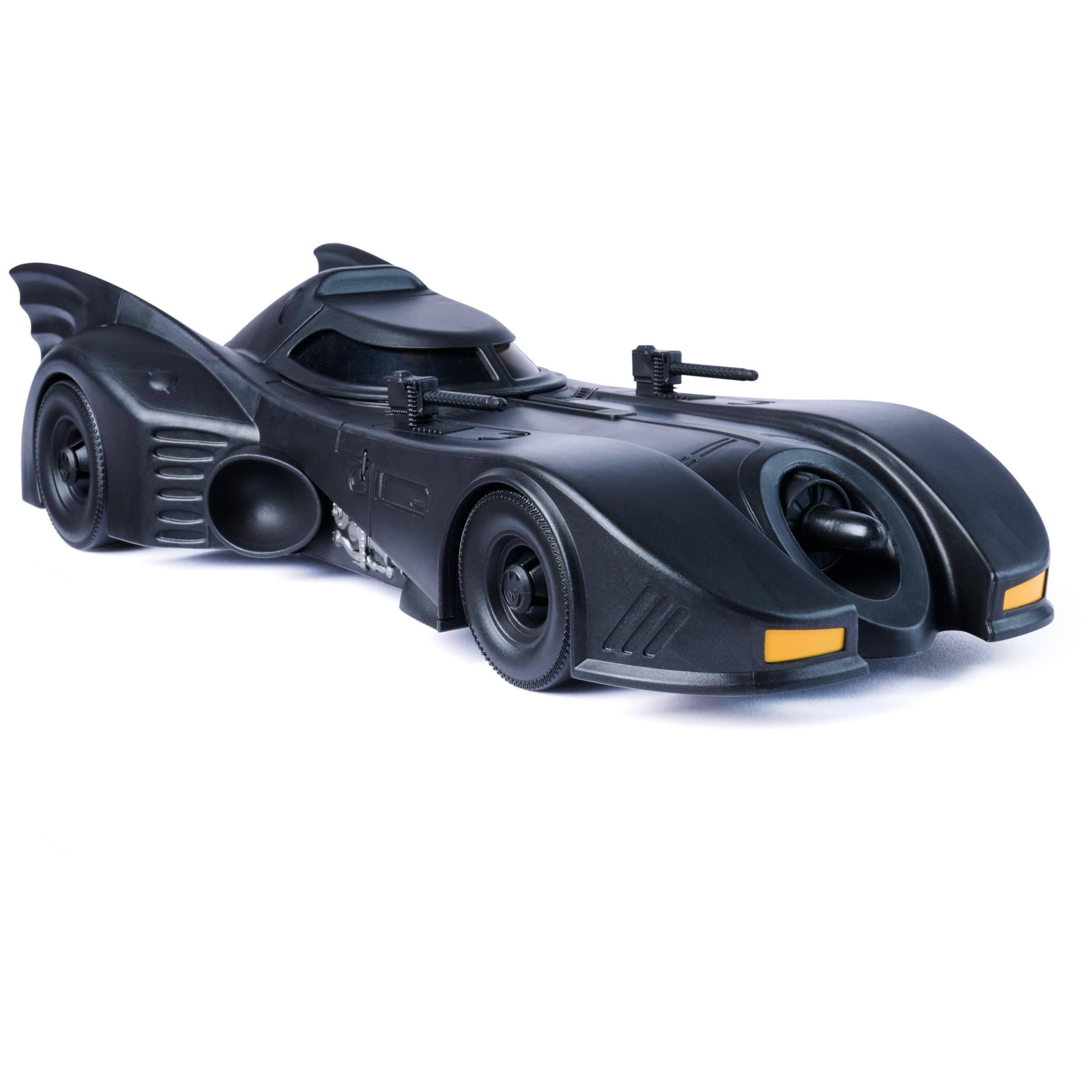Left. Spin Master - Spin Master Batman '89 Batmobile and 4-Inch Poseable Figure Set - Retro Collector Ages 4+ - Black.