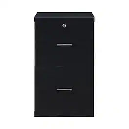 OSP Home Furnishings - Alpine 2-Drawer Vertical File with Lockdowel Fastening System - Black