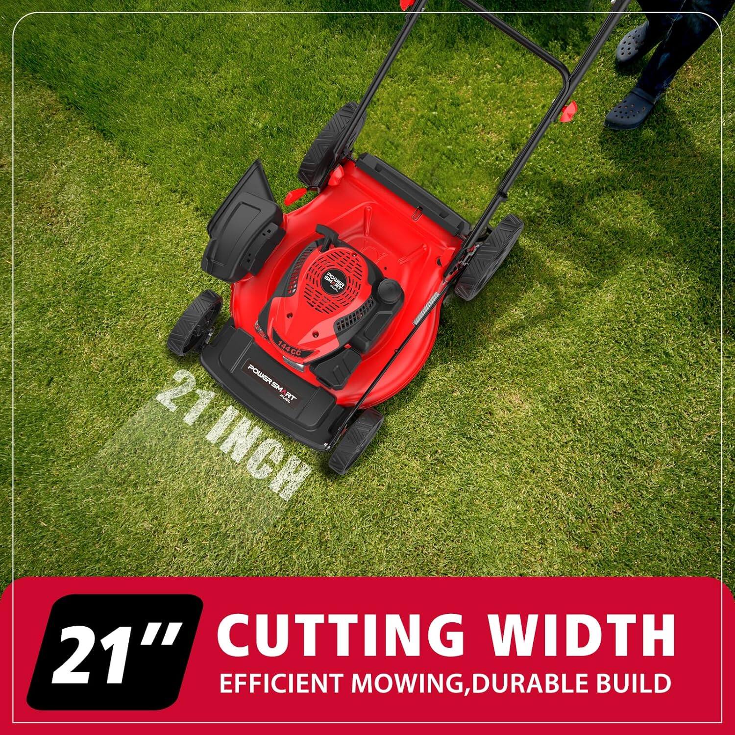 - R 144CC POWER SM 21 - RT 21" INCH CUTTING WIDTH EFFICIENT MOWING, DURABLE BUILD