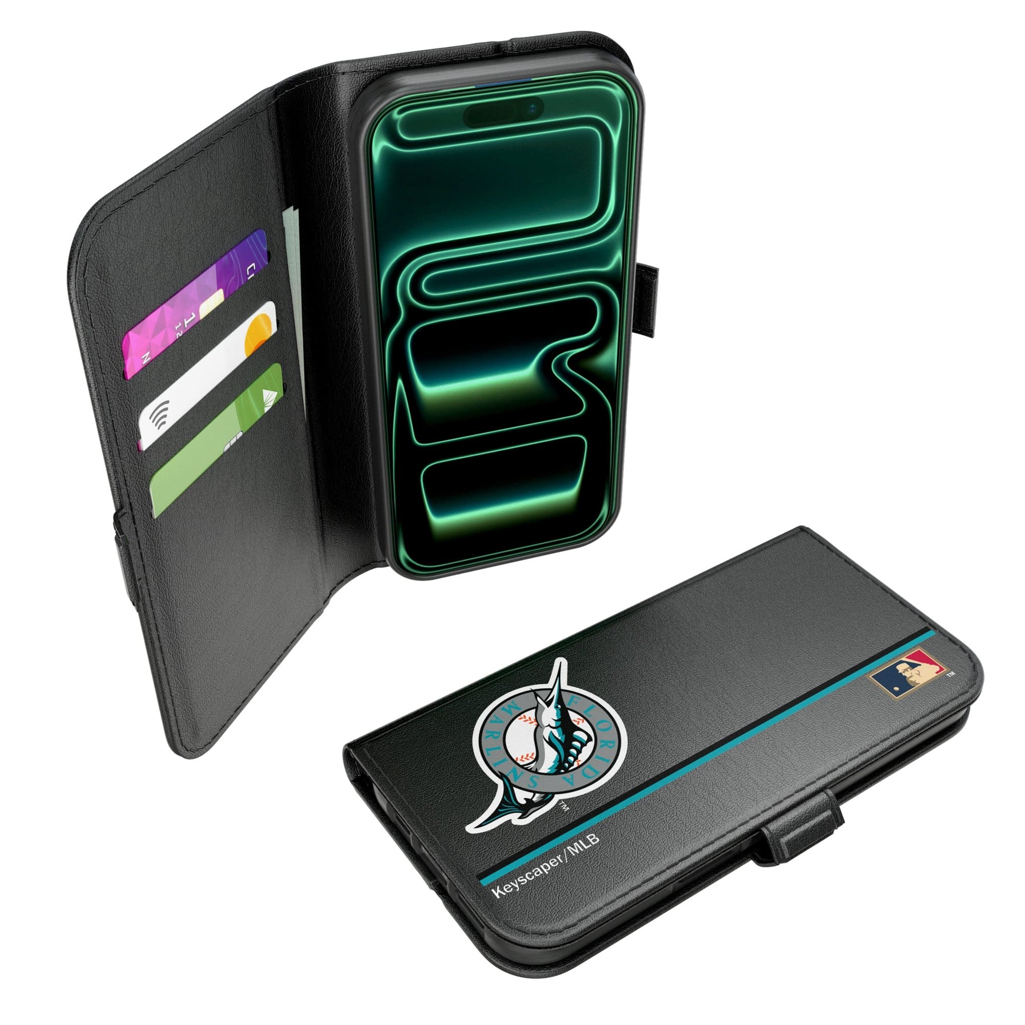 Keyscaper - MLB - Miami Marlins iPhone Folio 2.0 Case - 17 Pro Max - Black price history on PriceWatchPro
